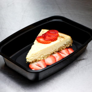 Strawberry high protein cheesecake slice
